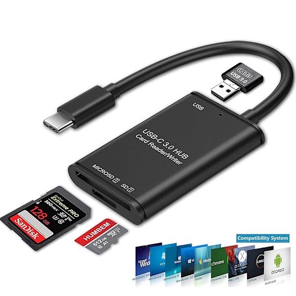 USB C - SD -kortinlukija Kirjoittaja OTG -sovitin Mikro -muistikortinlukija Kortinlukija