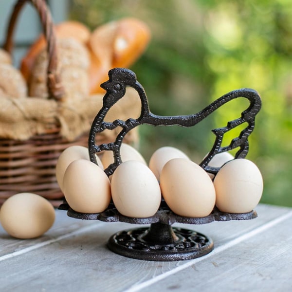 Retro støpejern eggehylle Amerikansk land nostalgisk hane dekorasjon kjøkken kakerom dekorasjon eggebrett,