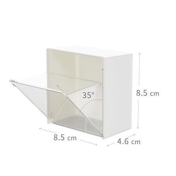 Flip Förvaringslåda Transparent Självhäftande Liten Objekt Förvaringslåda Multifunktionell Organizer Förvaring B