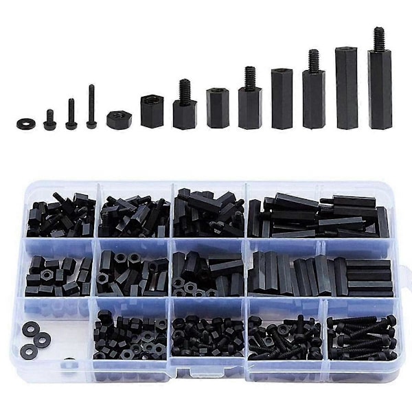 320 st M3 Hane Hona Hex Nylon Distans Standoff Skruv Gängad Pelare PCB Moderkort Standoff