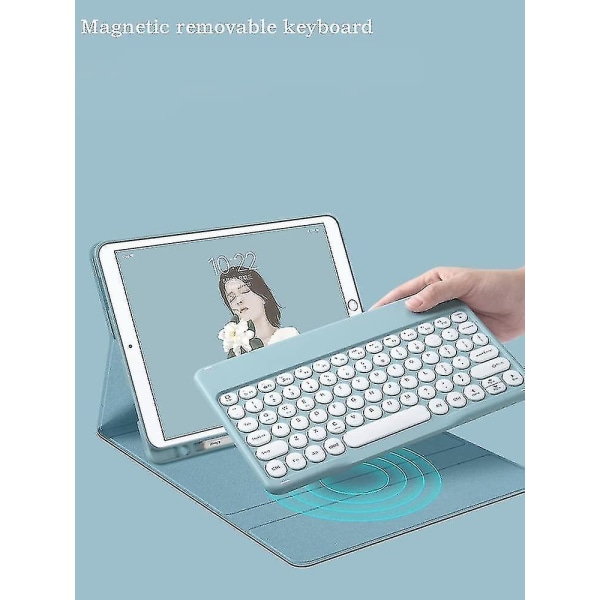 Galaxy Tab A8 10,5'' tastaturcover 2022 Model Sm-x200/x205/x207 Magnetisk aftageligt Bt-tastatur Ultratyndt slanke runde taster Smart trådløst tastatur (g