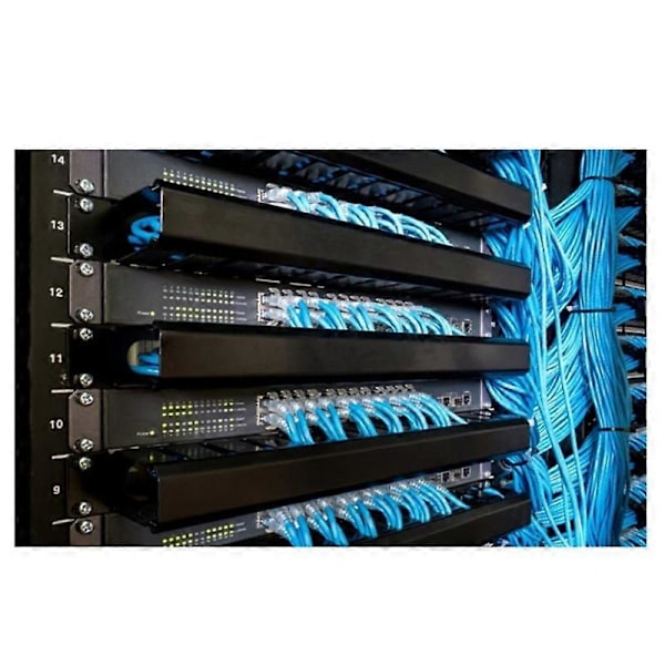 1U 25-Trinns Server Kabelhåndteringsrack, 19-Tommers Nettverksrack Kabelkanalpanel, Metall Nettverk Ca