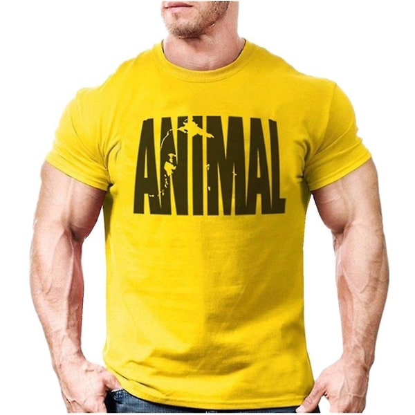 Reedca Gymtier Animal - Bodybuilding T-shirt för män - Gym Training Top Mode Träningsskjortor Hipsterskjorta