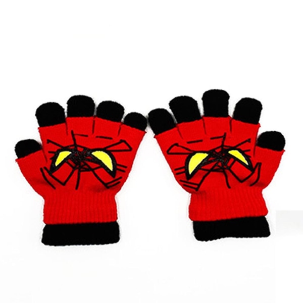 Spiderman Knit Stretch Full Finger Handskar Half Finger Handskar Presenter För Barn Pojkar