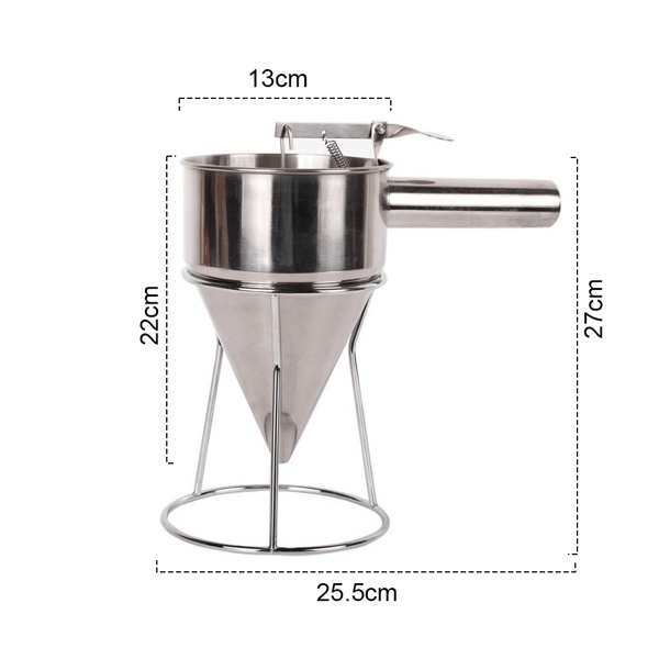 Pancake Dej Dispenser - Rustfrit Stål Til Perfekte Pandekager