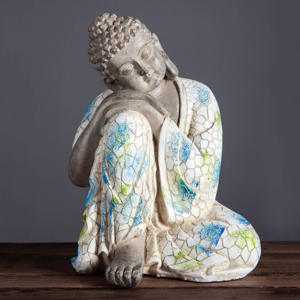 Buddha Statue Figur Håndlaget buddhistisk Skulptur Ornament Hjem Dekorasjon Tilbehør Stue