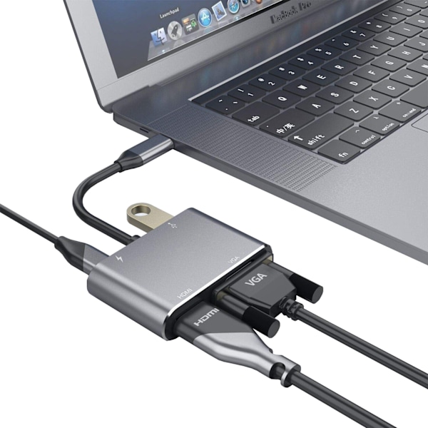 Dock Type-C till HDMI/VGA med PD+USB-switch Telefon USB-C Konverterare