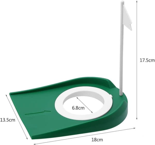 Putting Cup - Justerbar Plast Hål Vit Flagg Övnings Golf Putting Cup