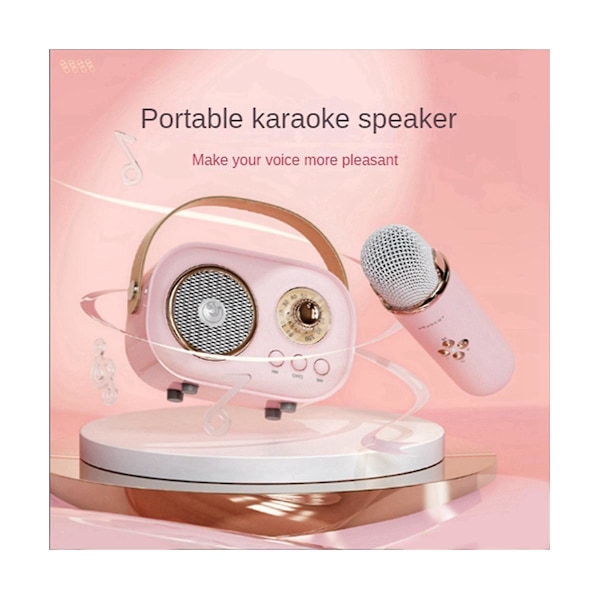 Mini Trådlös Bluetooth Audio Hem Sjungande Karaoke Integrerad Mikrofon Högtalare Stereo Hem KTV Se