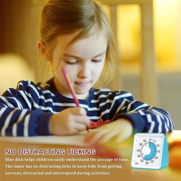 60-minutters Visuell Timer for Barn, Studie Klasserom Timer, Stille Nedtelling Timer for Lærere og Voksne