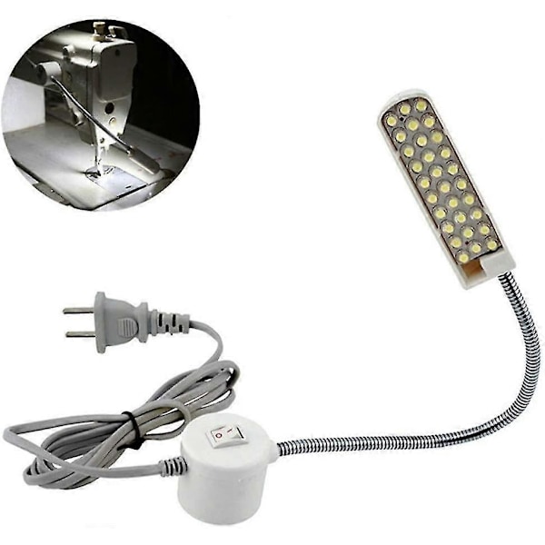 Symaskinelampe LED magnetisk monteringsbase svanehalsarm 30 LED'er