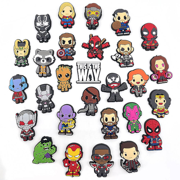 30 st Marvel Hero-tema Crocs skor sandaler skor födelsedagspresent skor tillbehör set