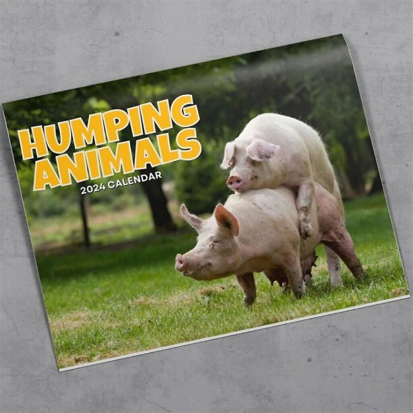 2024 Humping Animals Kalenteri Kuukausittainen Viikoittainen Päivittäinen ajan suunnittelija Hauska Seinäkalenteri Kotitoimisto Deco