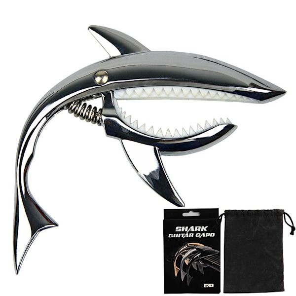 Shark Guitar Capo - Zinklegering Capo för Akustisk, Elektrisk, Klassisk Gitarr, Bas och Ukulele