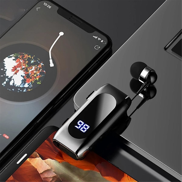 K55 Lavalier Infällbart Headset BT5.2 Samtalspåminnelse Vibration Rörelseklämma Drivrutin Aurikulärt Headset