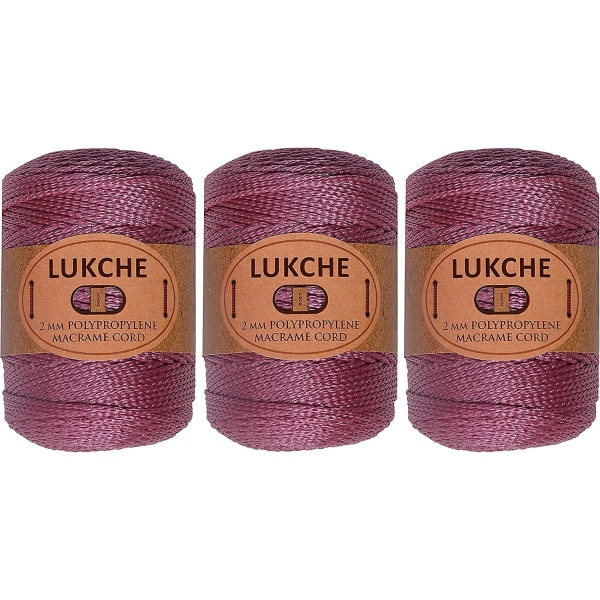 Lukche 2 mm Macrame Cord (3 härvor) Premium 100 % polypropen (3x153 Yards) Polyesterrep, färgglad garnvirkad