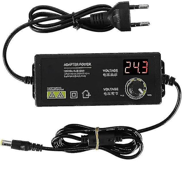 3-36V 60W Strømadapter Justerbar Spændingsadapter LED-display Skiftende Strømforsyning EU-stik til LED-lysstrimmelmotor