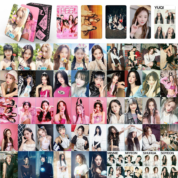 55 GIDLE:n uuden albumin I feel -perifeeriset lomo-kortit Song Yuqi ja Ye Shuhua G-I-DLE -kokoelmakortit