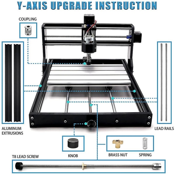 3018 CNC Upgrade Kit, Y-akse forlængelse til 3040, kompatibel med 3018 Pro CNC Router Machine