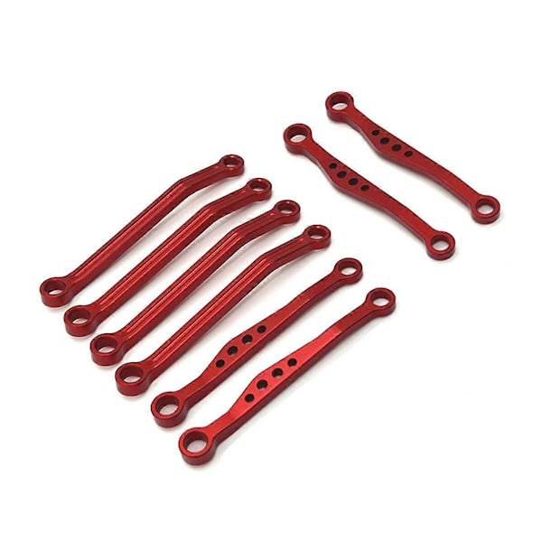 RC Bil Oppgradering Fremre & Bakre Fikseringsstagsett for 1/16 C64 RC Bil Oppgraderingsdeler Rød