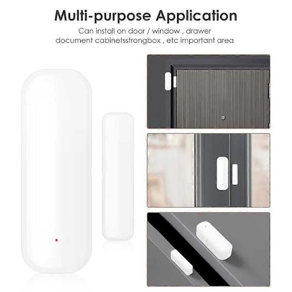 2x Tuya Smart WiFi Dørsensor Vinduesensor Dør Magnetisk Alarmdetektor