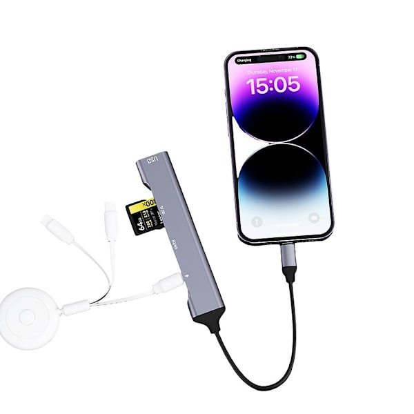 6-i-1-kortläsare för iosSDTF/MSM2-minneskortsadapter för telefonplatta