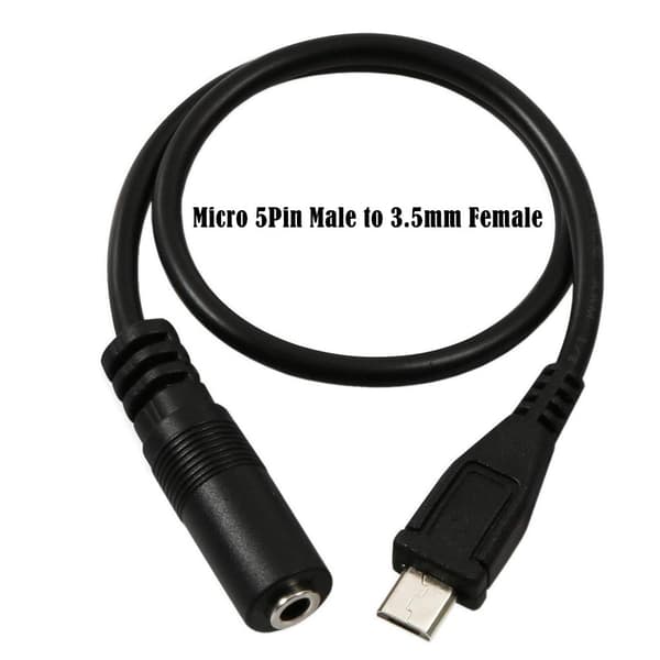 DC3.5mm hun til Micro 5P han mikrofon headset til mobiltelefon lydkabel