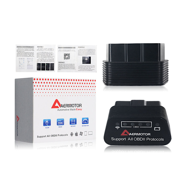 Aermotor WIFI elm327 V1.5 OBD2 Bilfeildiagnostisk Detektor OBD ELM327