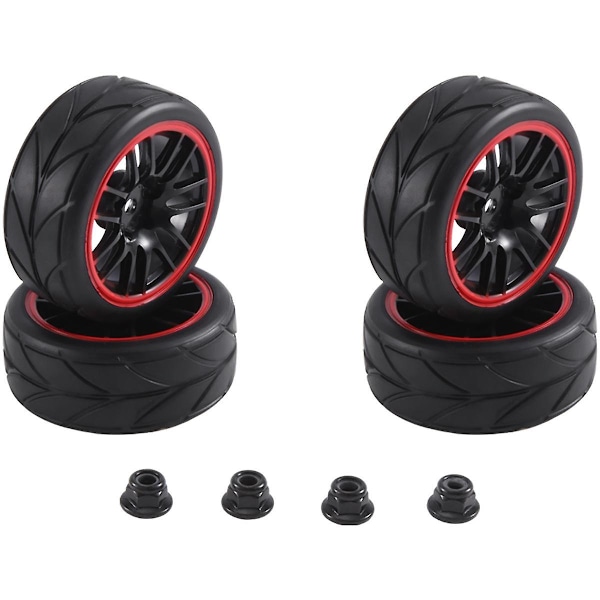 4 kpl 12 mm Hex-vanteen ja OD 2,59 tuuman kumirenkaat RC 1/10 On-Road Touring -autoon, F
