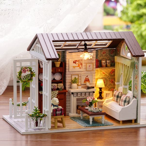 DIY hytte håndlaget montering modell Senlan Time House