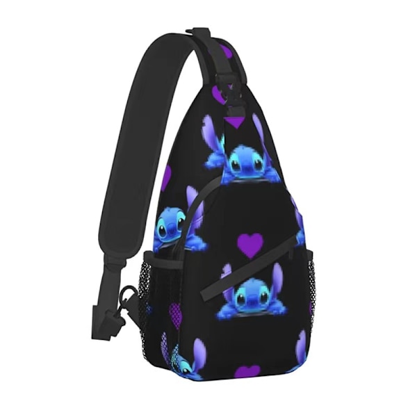 Crossbody taske til elever i grundskolen og gymnasiet, afslappet brysttaske med tegneserieprint, afslappet taske