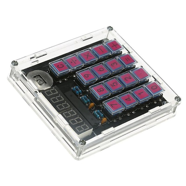 DIY Kalkylator Kit Digital Rörkalkylator Inbyggd CR2032 Knappcell med Transparent Fodral Calcul