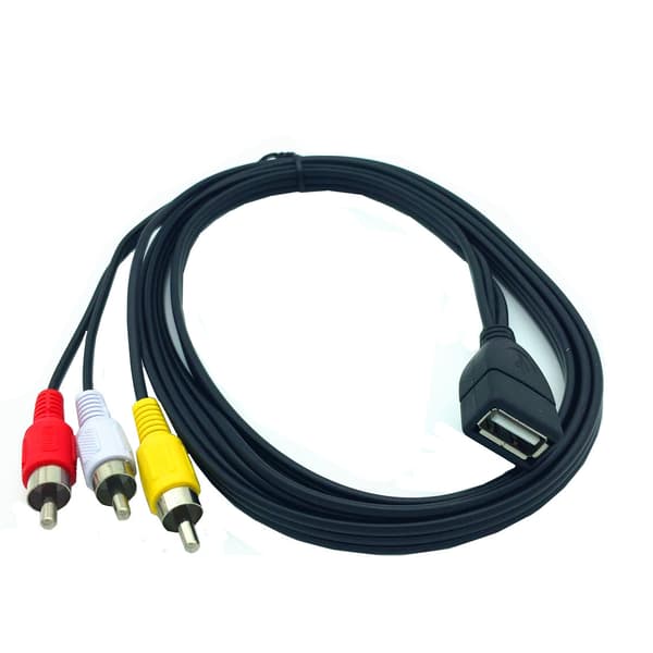 USB A hun til 3RCA-kabel USB til 3 lotus AV-kabel USB til AV lyd- og videokabel dekoderkabel