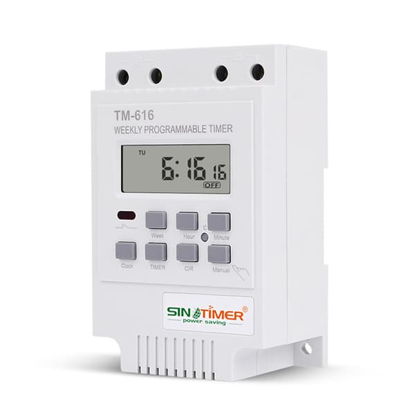 TM616W-2 vit programmerbar 7-dagars veckovis gatubelysning timer switch tidkontroll 220V