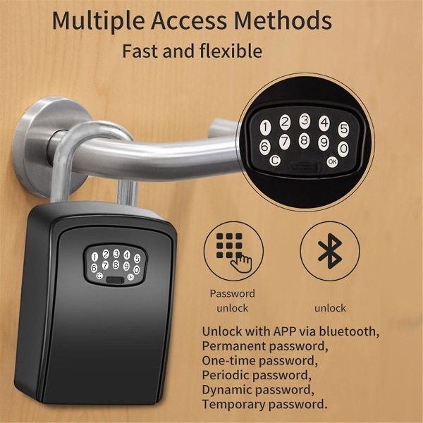 Tuya Smart Key Box Bluetooth Storage Lock Box Smart Life App Seinäteline Turvallisuus Varkaudenesto Lockbox-sormenjälki
