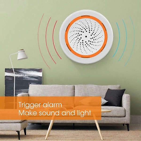 1/2 st Tuya Zigbee Smart Siren Alarm Temperatur- och Luftfuktighetssensor Hem Säkerhet med Strobe-varningar Fungerar med TUYA Smart Hub