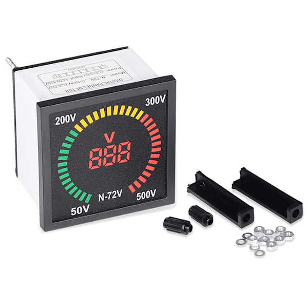N-72V AC spänningssignalindikator 72-formad skivspelare LED digital display spänningsmätare AC50-500V