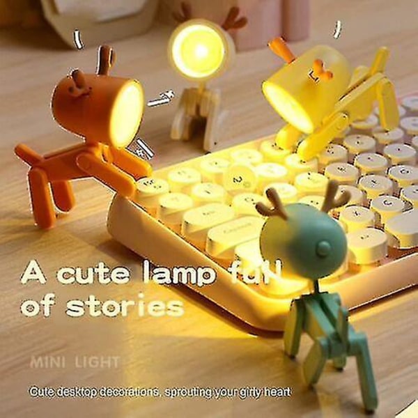 Mini Cartoon Animals Led skrivbordslampa Bärbar Justerbar Söt Pet Night Light