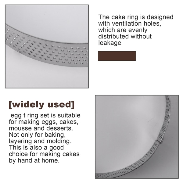 6-pack perforerade set, rostfritt stål Värmebeständig tårtmousse ring form Fo