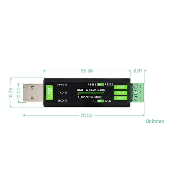USB till RS232/485 Seriell Kommunikationsomvandlare FT232RNL för Linux Android Win 11/10/8.1/8/7