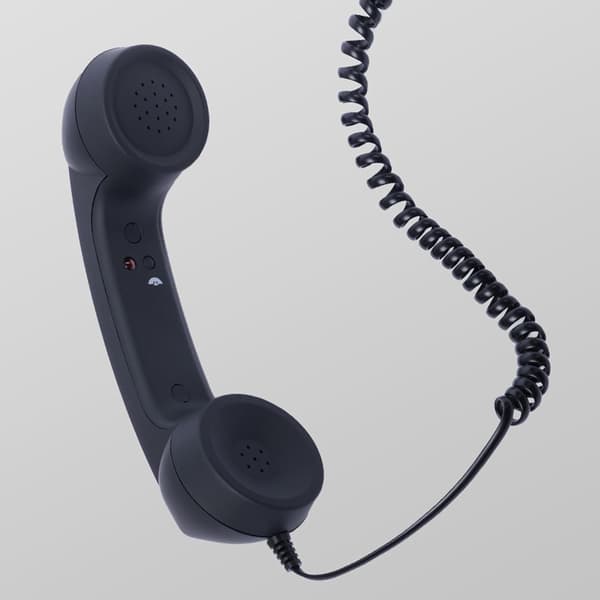 USB-C Retro Telefonhåndsett for Mobiltelefoner – Plug & Play-mottaker, Strålingssikkert, Komfortable Samtaler for & Android black