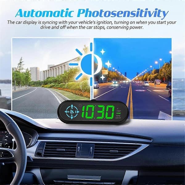 Digital GPS-speedometer til bil, Head-Up Display, speedometer, kilometertæller, smart speedometer til forruden