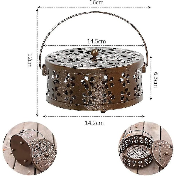 Myggspiralhållare, Anti Myggspiral Box, Rökelse Spiralhållare, Myggspiralhållare(färg:brun)