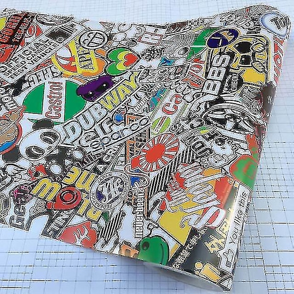 58*152cm Premium Vinyl Wrap Sticker Lim Avtagbar Lim Cartoon Animal Tryckt Film Motorcykel Scooter Bil Wrap Film