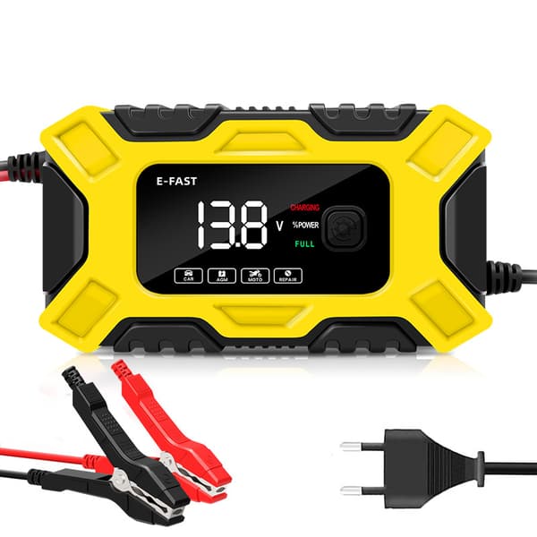 1-Pak E-FAST 12V Batterilader Biloplader Opladning Auto Stop 12V