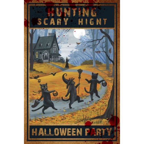 Halloween-aiheinen seinäkoriste, vanhan raudan tunnelmaa henkivä retro Halloween-rautakoriste