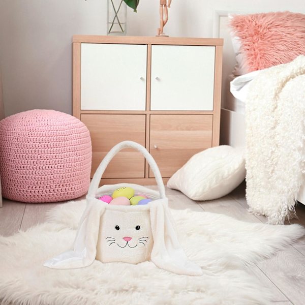 Påskedekorationer Glad Påske Plys Bunny Lange Ører Tasker Påskekurv Kanin Spande Påske Tote Tasker Børn Gave Opbevaring Håndtaske - MXBC