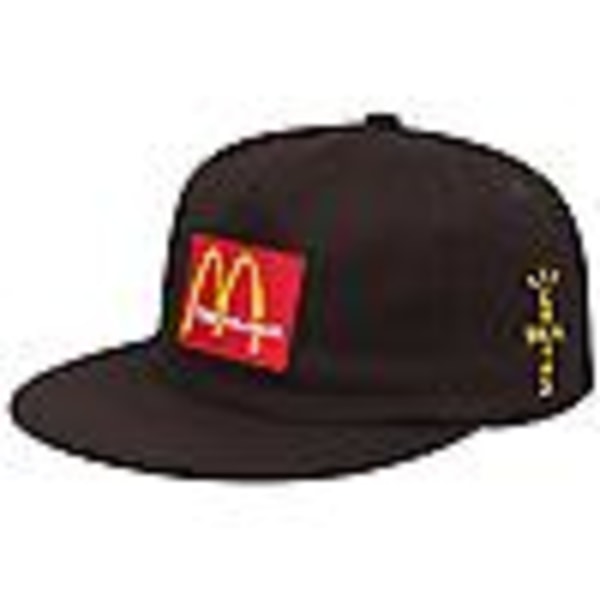 Travis Scott McDonald's gemensam basebollkeps ren bomull mjuk topp platt brätte hatt casual hatt svart