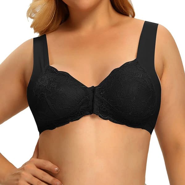 Comfort Front Closure BH - Sort, Ideel til Sport og Træning, L