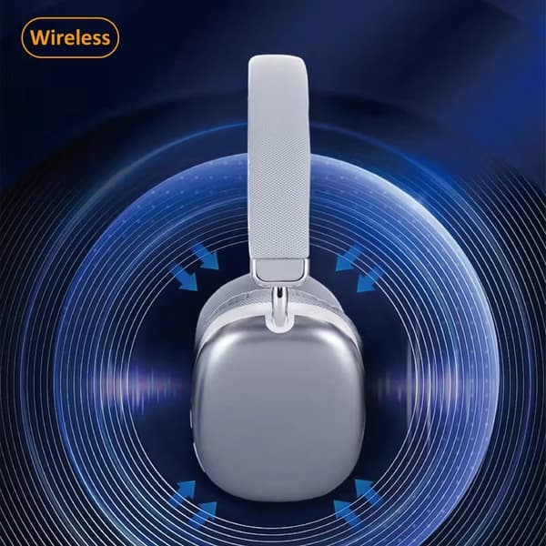 Sammenleggbare Over-Ear Bluetooth-hodetelefoner Trådløst Stereo Headset med Mikrofon silver